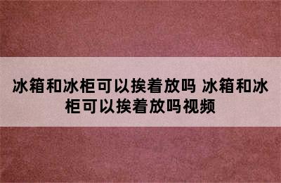 冰箱和冰柜可以挨着放吗 冰箱和冰柜可以挨着放吗视频